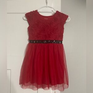 EUC Girls red flower dress 7-8